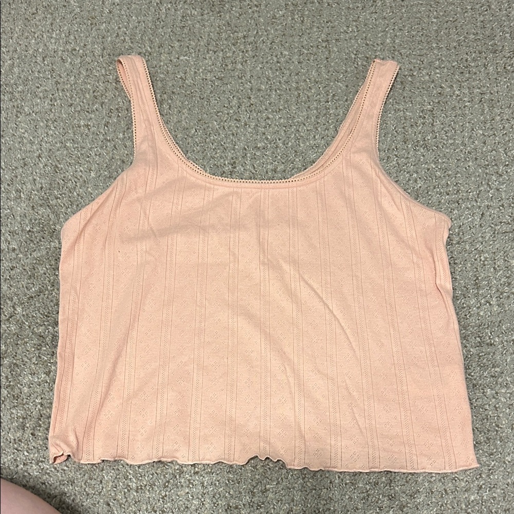 American Eagle Outfitters Peach Ribbed Knit Tank